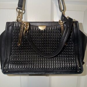 Coach Dreamer Black quilted with gold rivets !